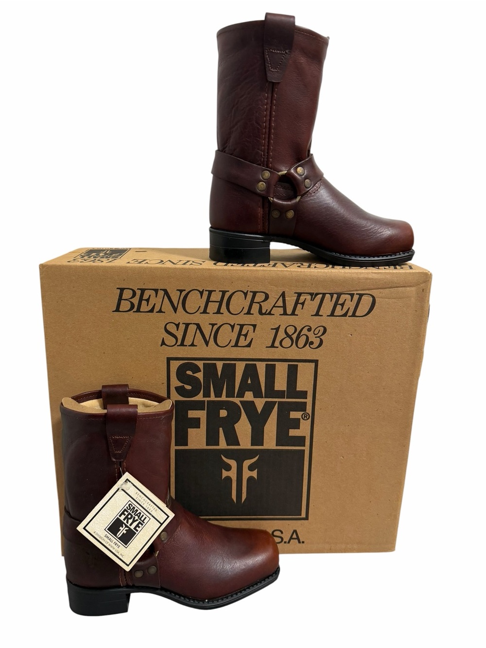Frye NEW Youth Vintage Small Frye Pull On Harness Boots Size 12 #267096